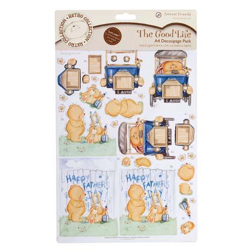 A4 Father & Son Retro Decoupage Pack